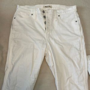 White Madewell jeans frayed hem